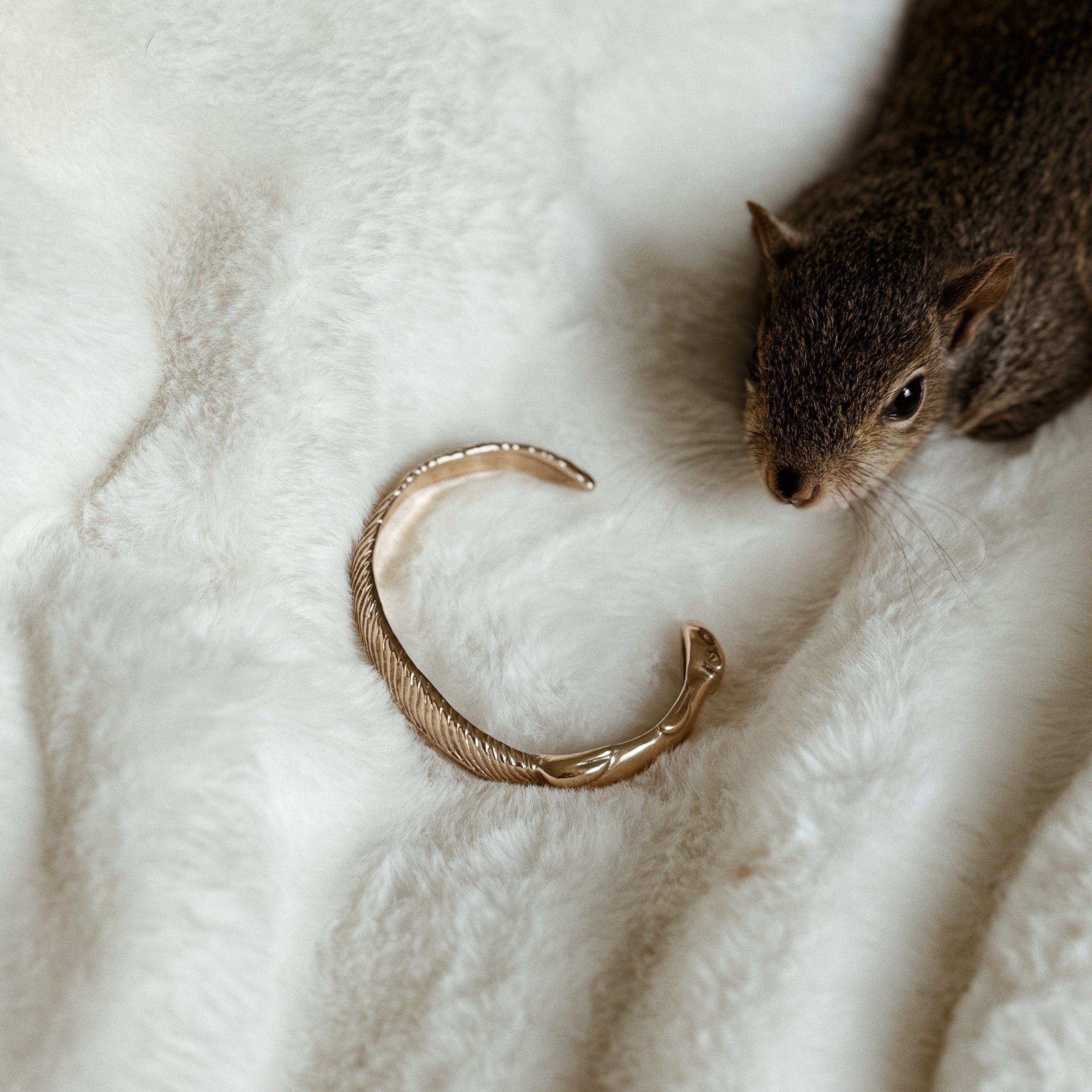 MIMOSA Handcrafted Bronze Squirrel Bracelet