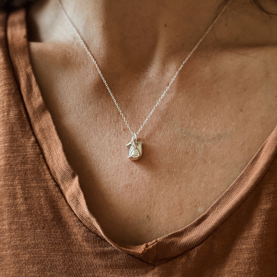 Fox necklace in sterling silver 