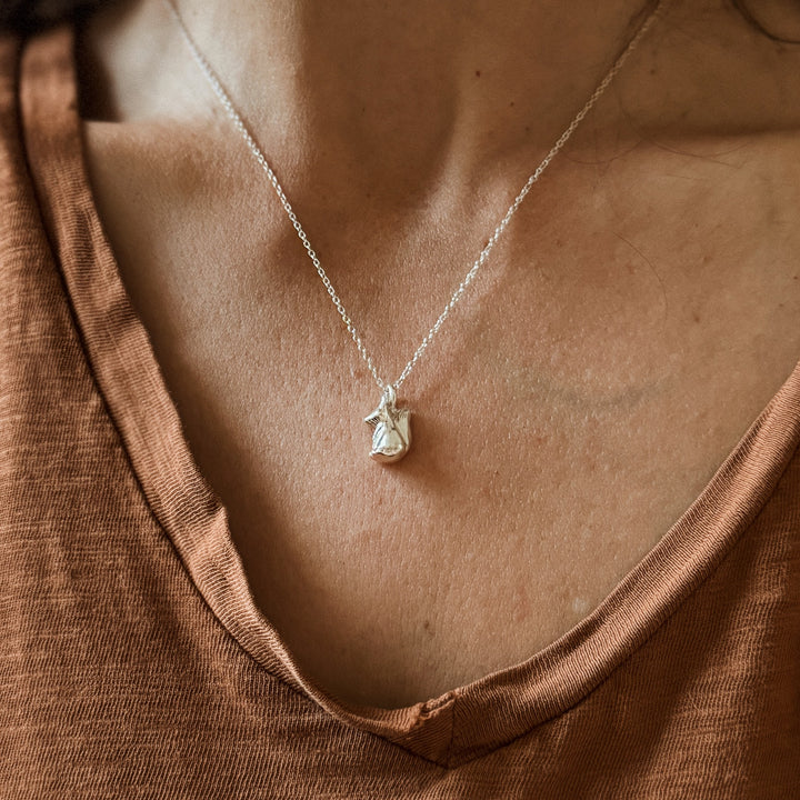 Fox necklace in sterling silver 