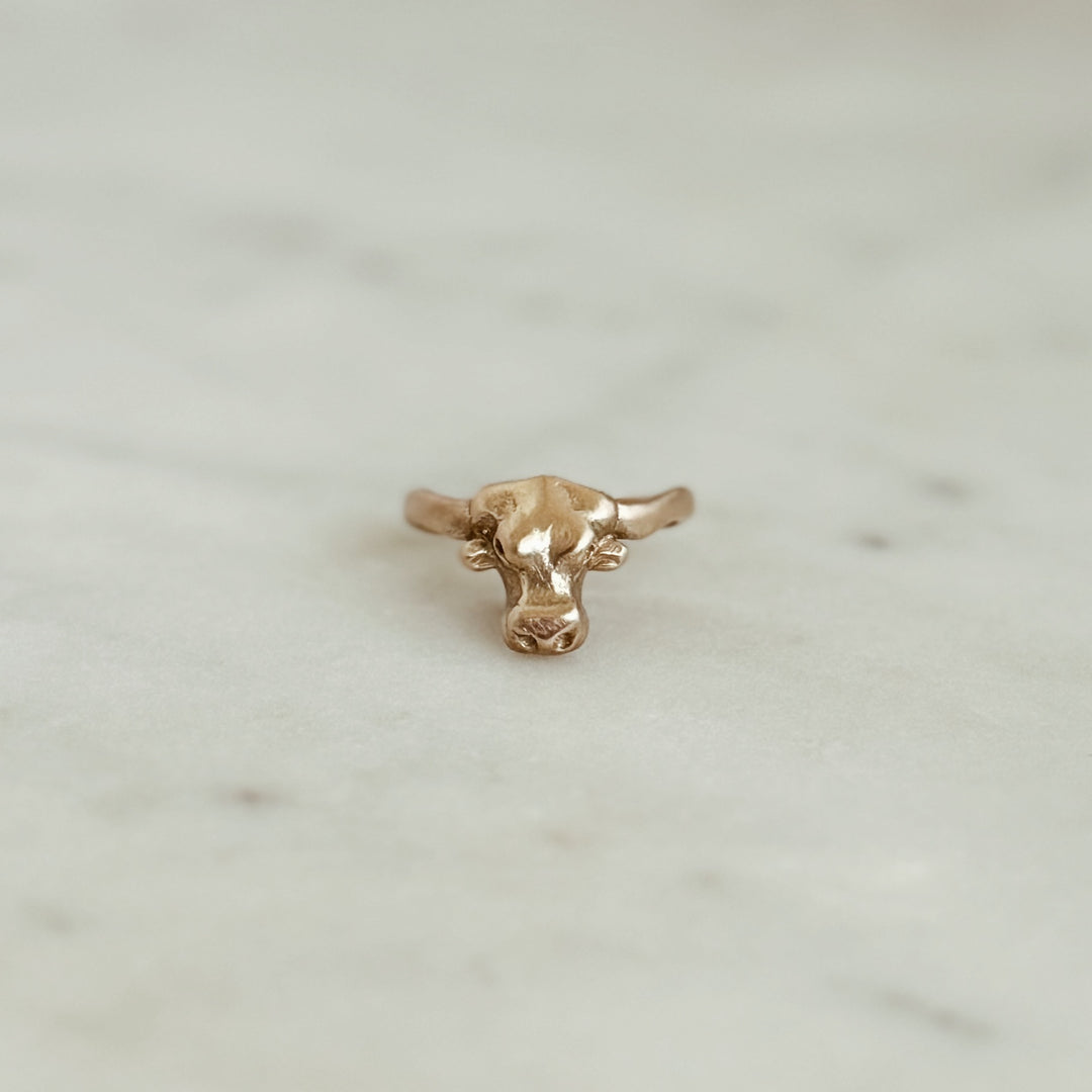 The MIMOSA Handcrafted Longhorn Ring in Bronze