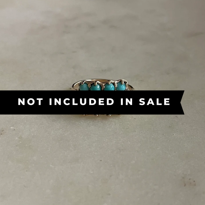 14K GOLD 13 STONE RING —  TURQUOISE RING