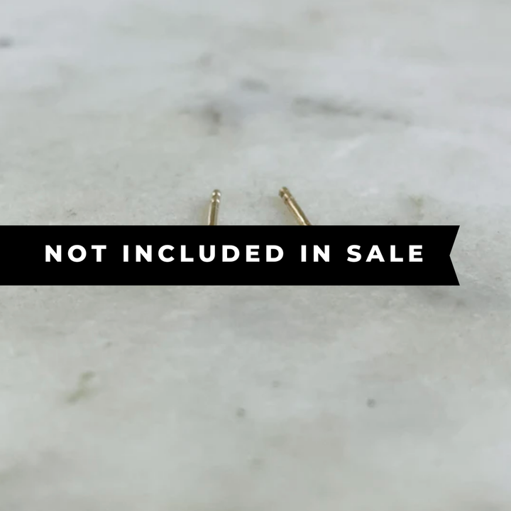 14K GOLD STUDS — BAR WITH DIAMONDS