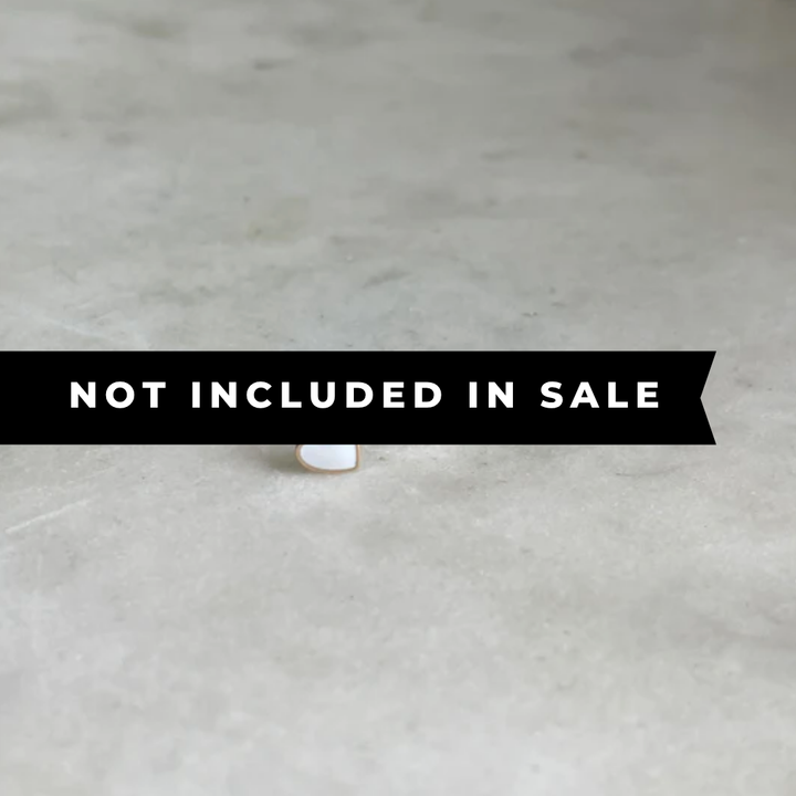 14K GOLD STUDS — WHITE ENAMEL HEART