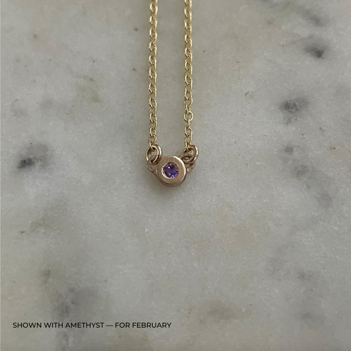 MIMOSA Handcrafted Birthstone Necklace with Amethyst