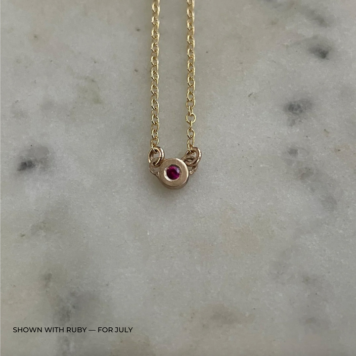 MIMOSA Handcrafted Birthstone Necklace with Ruby