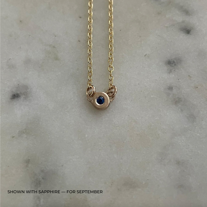 MIMOSA Handcrafted Birthstone Necklace with Sapphire