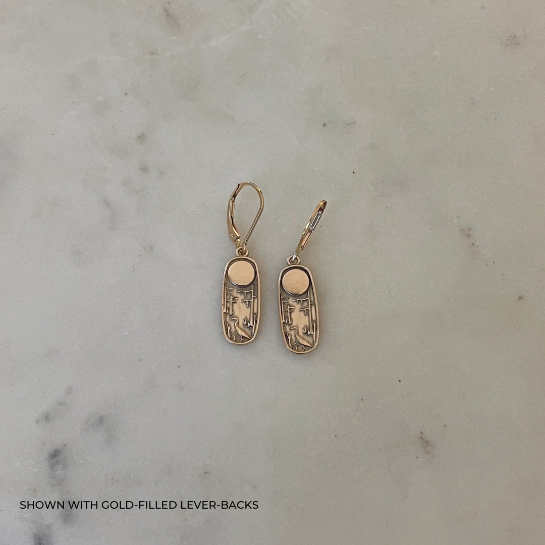 MIMOSA Handcrafted Louisiana Wild Earrings in 14K Gold