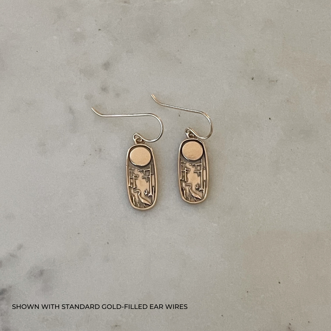 MIMOSA Handcrafted Louisiana Wild Earrings in 14K Gold