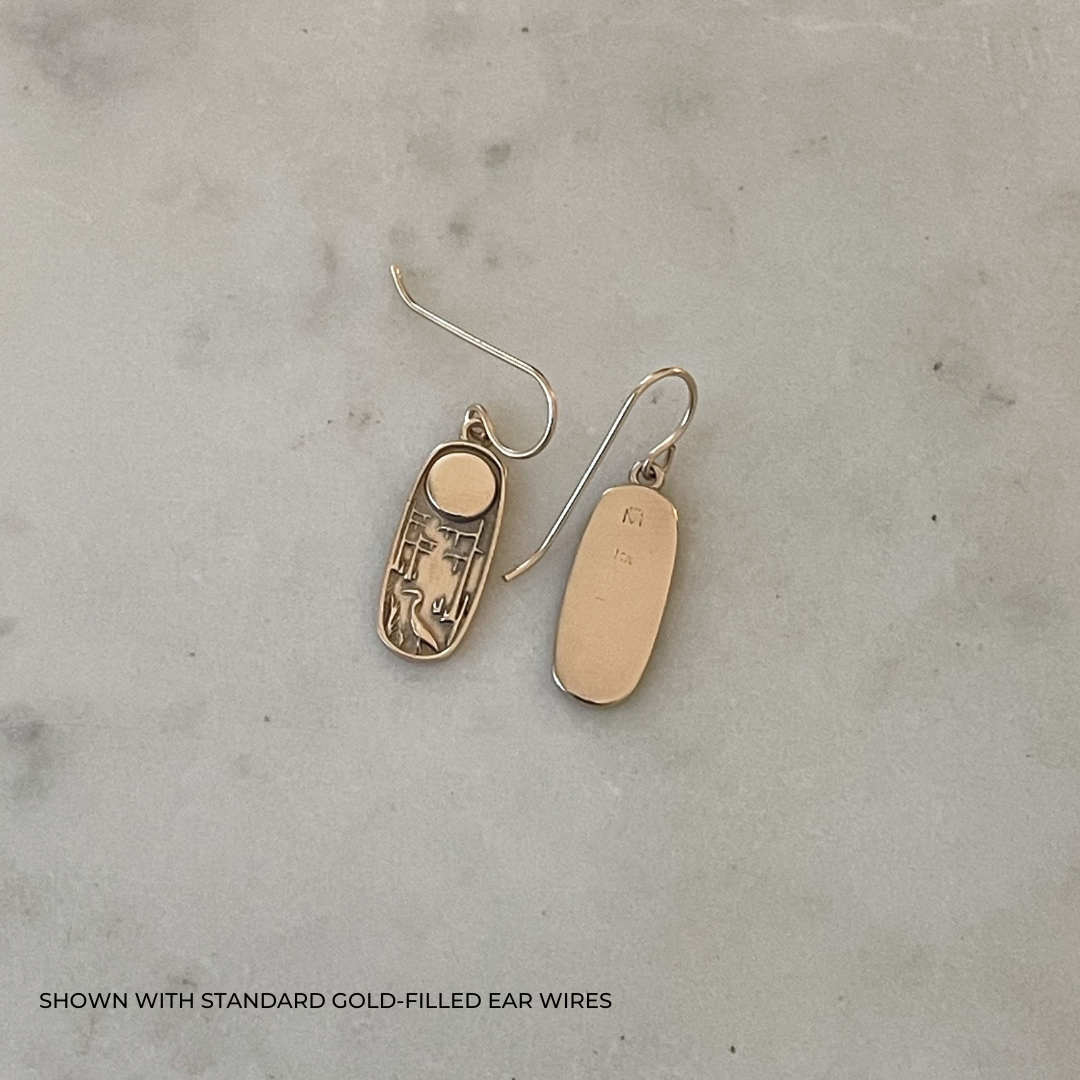 MIMOSA Handcrafted Louisiana Wild Earrings in 14K Gold