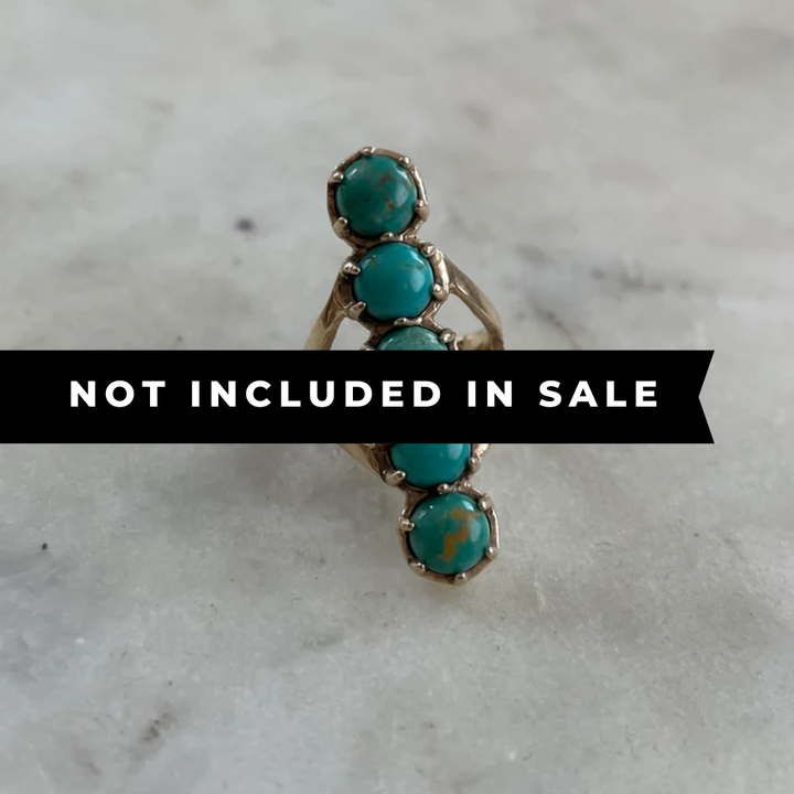 14K GOLD ROW RING — TURQUOISE