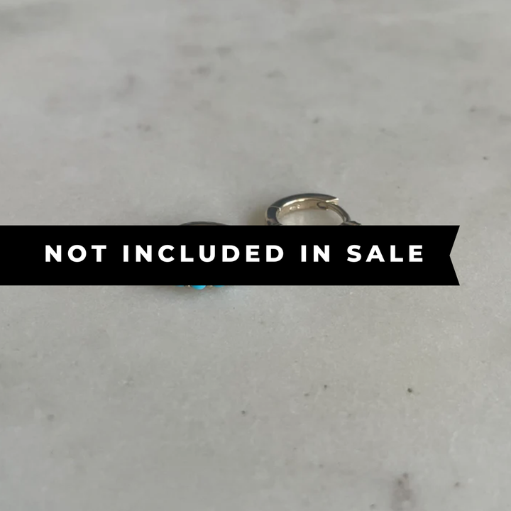 14K GOLD HOOPS — TURQUOISE EARRINGS