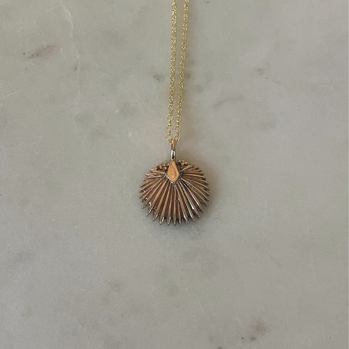 Small Gold Palmetto Leaf Pendant from MIMOSA Handcrafted