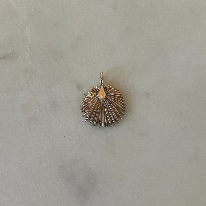 Small Gold Palmetto Leaf Pendant from MIMOSA Handcrafted