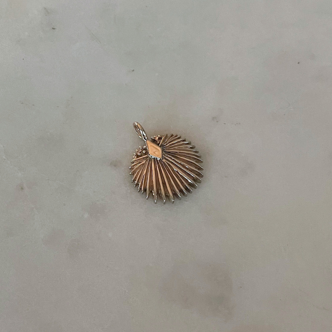 Small Gold Palmetto Leaf Pendant from MIMOSA Handcrafted