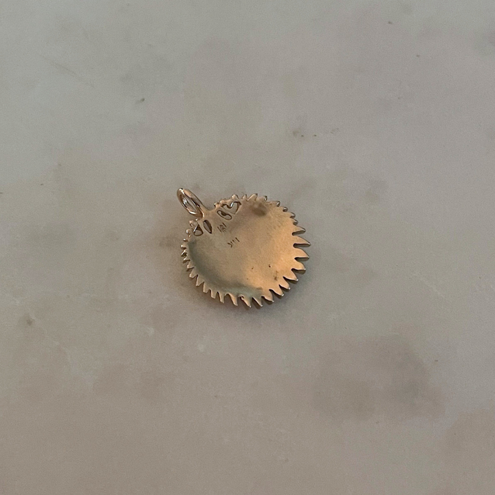 Small Gold Palmetto Leaf Pendant from MIMOSA Handcrafted
