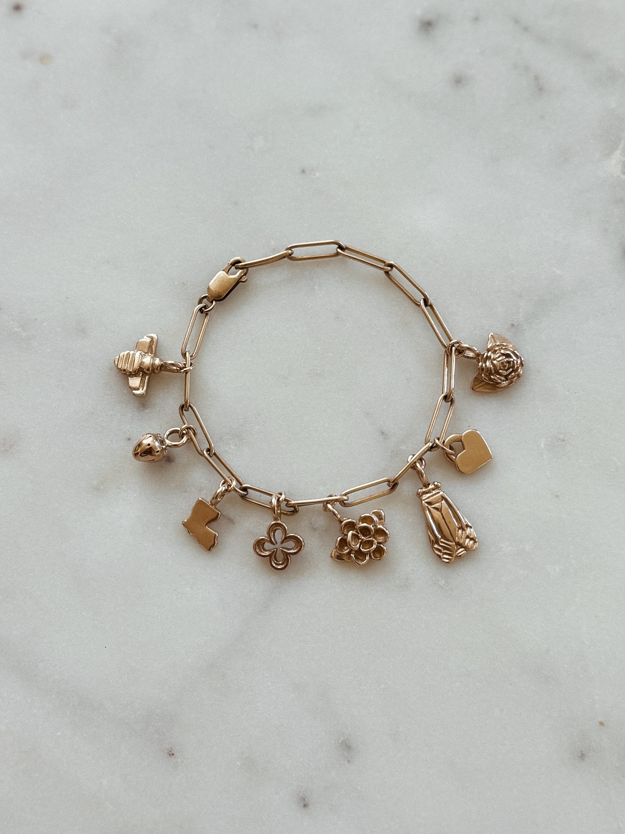 Gold-Filled and Silver Collectors Chain Charm Bracelet | MIMOSA Gold-Filled and Silver Collectors Chain Charm Bracelet | MIMOSA