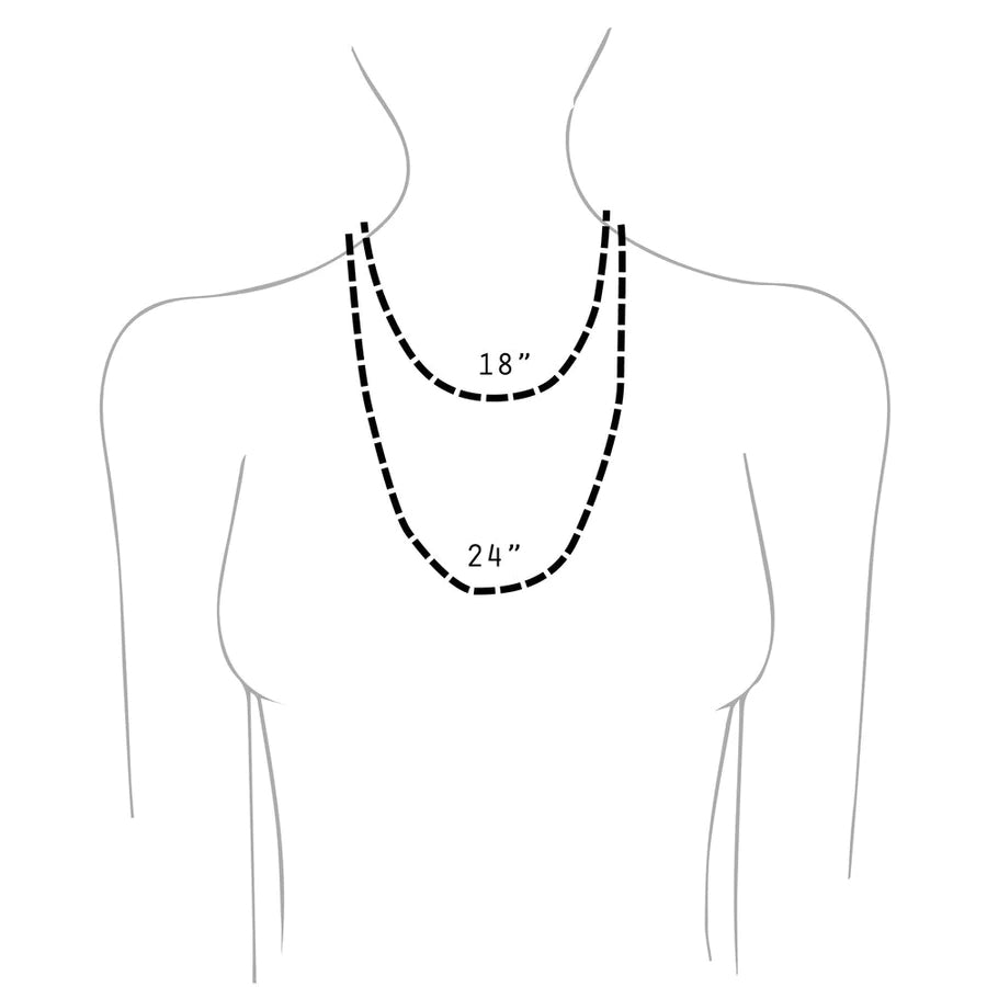 18 Inch and 24 Inch Necklace Chart