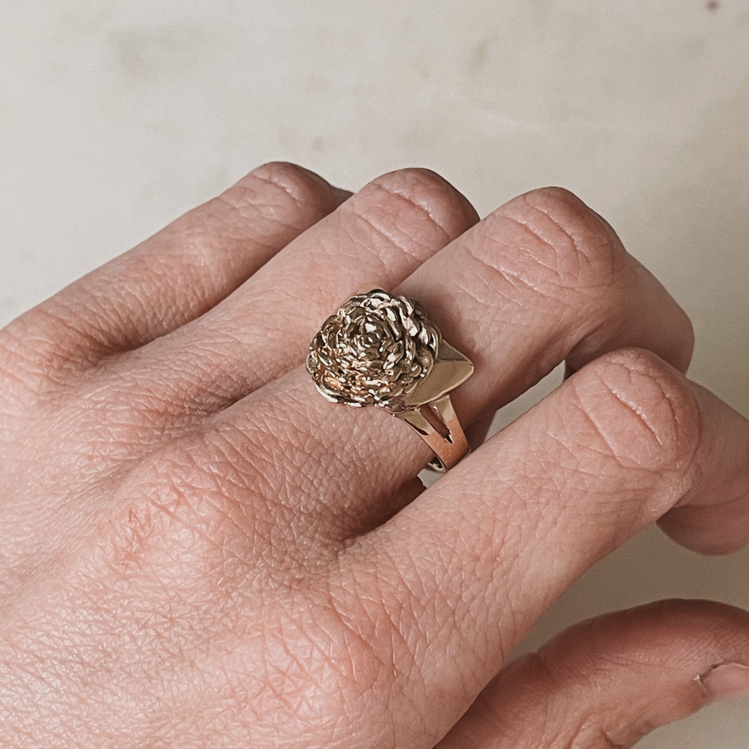 Gold Camellia Flower Ring | MIMOSA Handcrafted