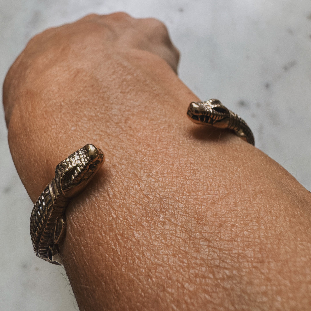 MIMOSA Handcrafted Bronze Alligator Bracelet