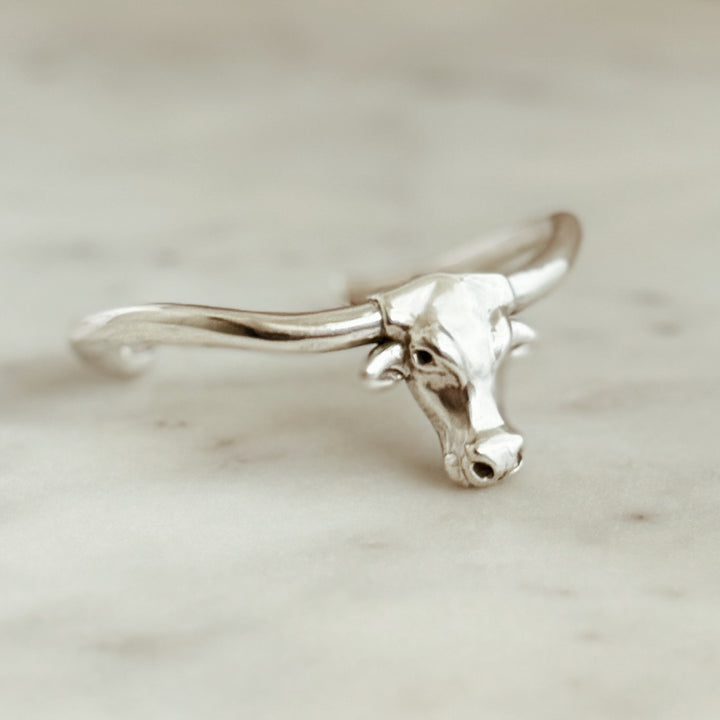 The MIMOSA Handcrafted Longhorn Cuff in Sterling Silver