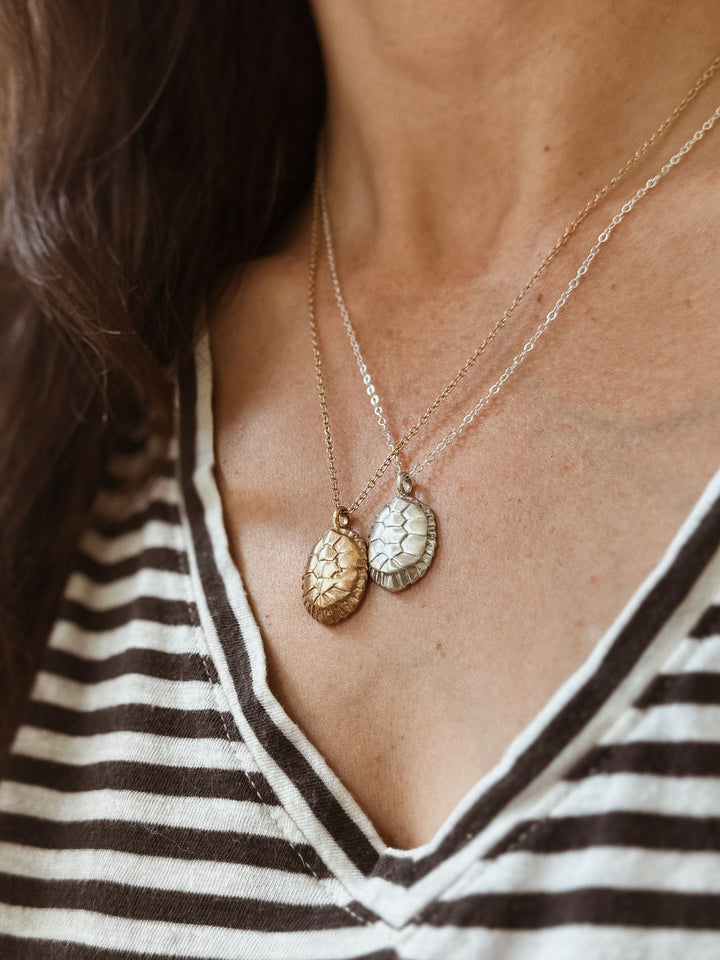 Turtle Necklace in Bronze and Sterling Silver | MIMOSA Handcrafted