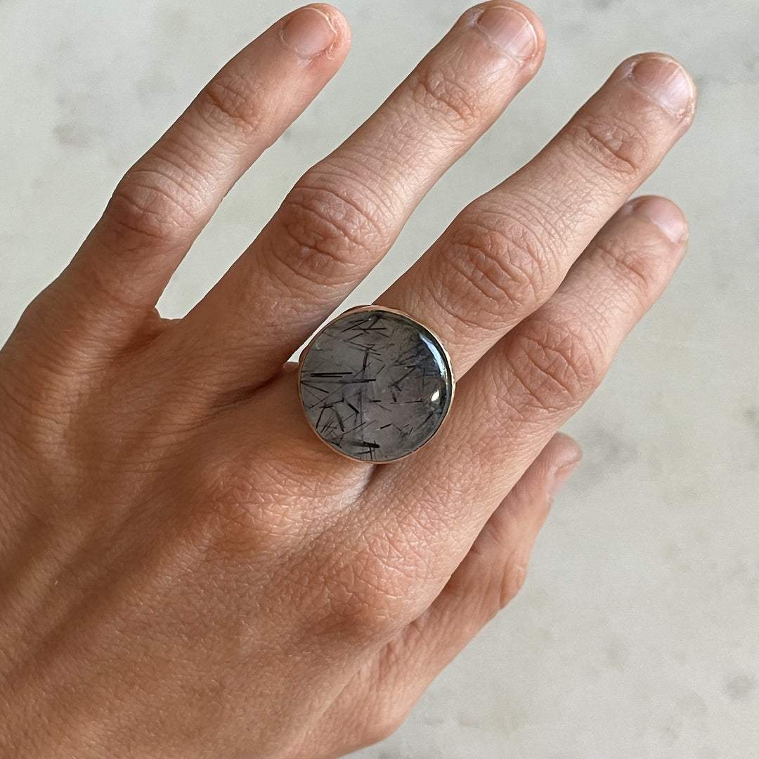 Mother Tree Ring With Tourmalinated Quartz | MIMOSA Handcrafted