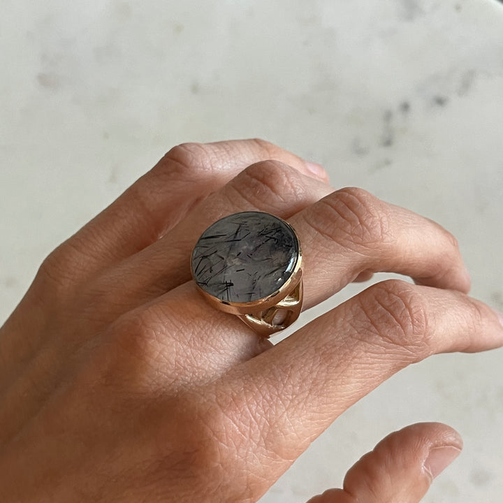 Mother Tree Ring With Tourmalinated Quartz | MIMOSA Handcrafted