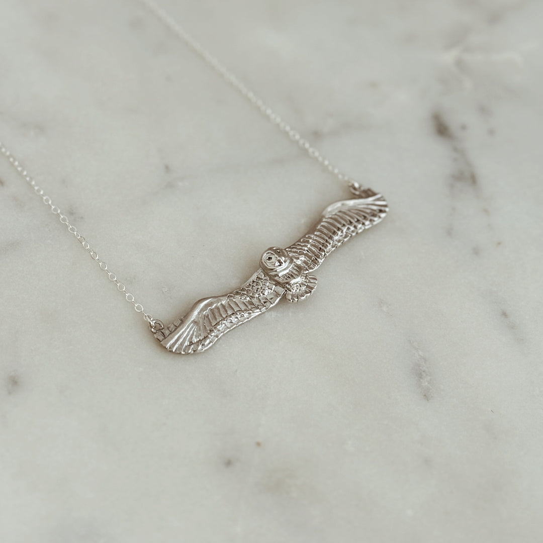 The MIMOSA Handcrafted Owl Necklace in Sterling Silver