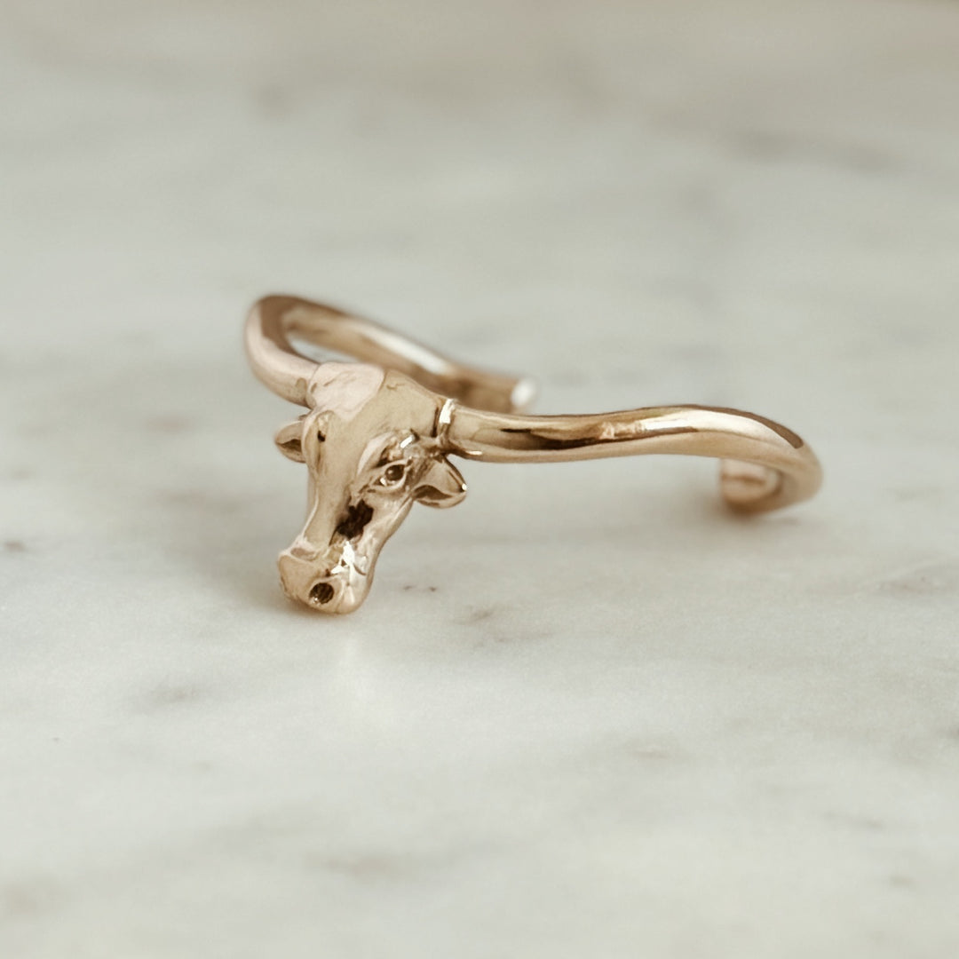 The MIMOSA Handcrafted Longhorn Cuff in Bronze