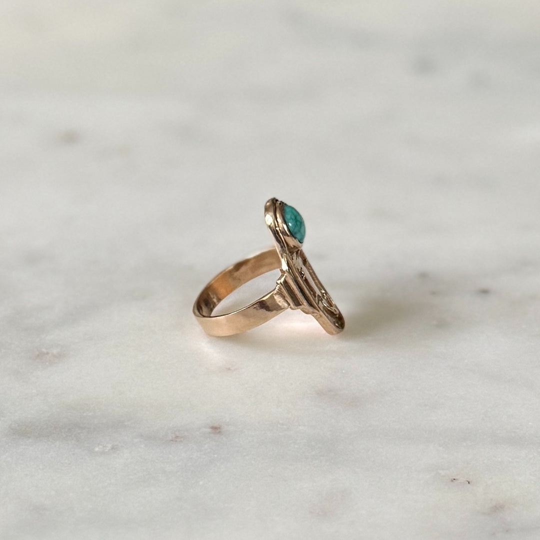 Bronze Louisiana Wild Ring with Turquoise from MIMOSA Handcrafted