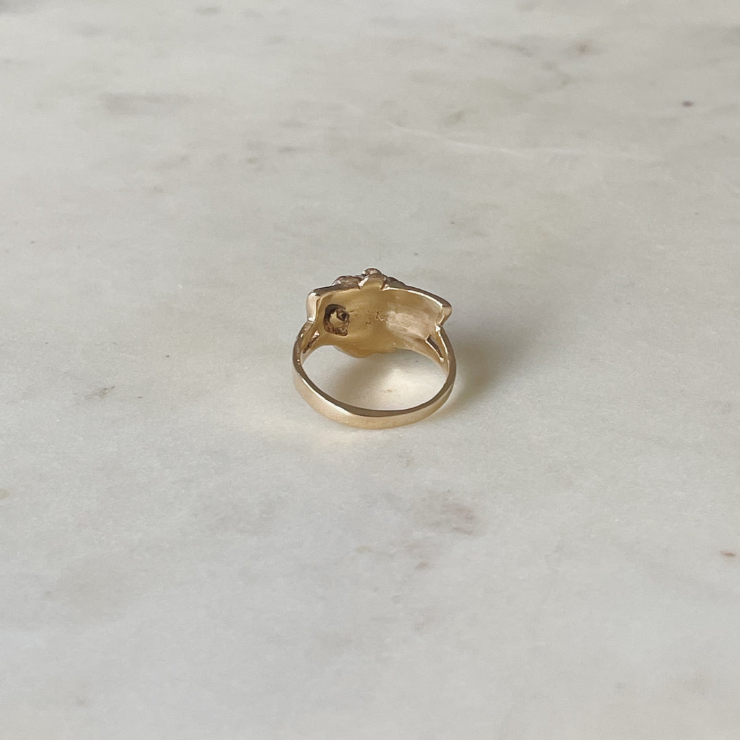 Gold Camellia Flower Ring | MIMOSA Handcrafted