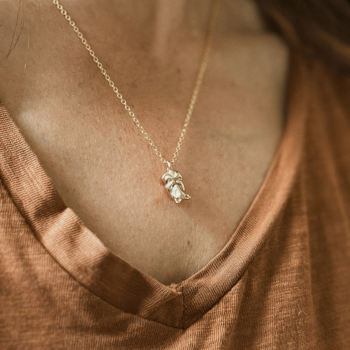 Opossum necklace in bronze