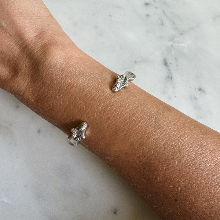 Person Wears the MIMOSA Handcrafted Mermaid Bracelet in Sterling Silver