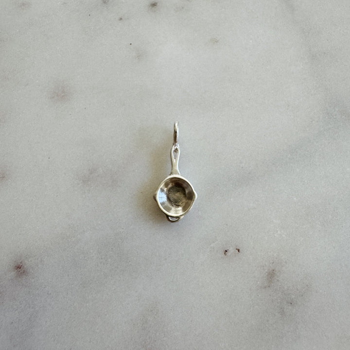 Cast Iron Skillet Pendant in Sterling Silver | MIMOSA Handcrafted 