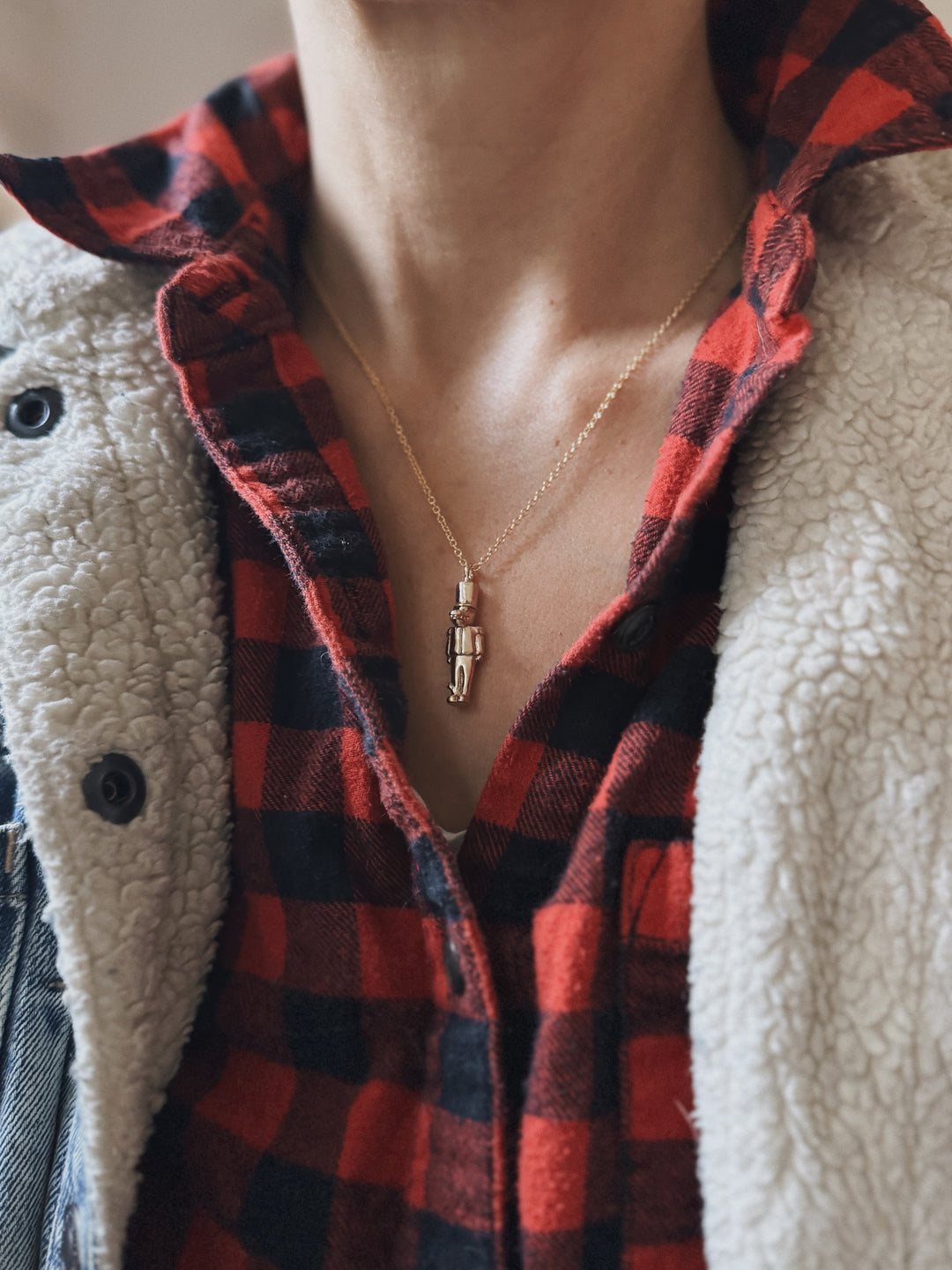 nutcracker necklace in bronze