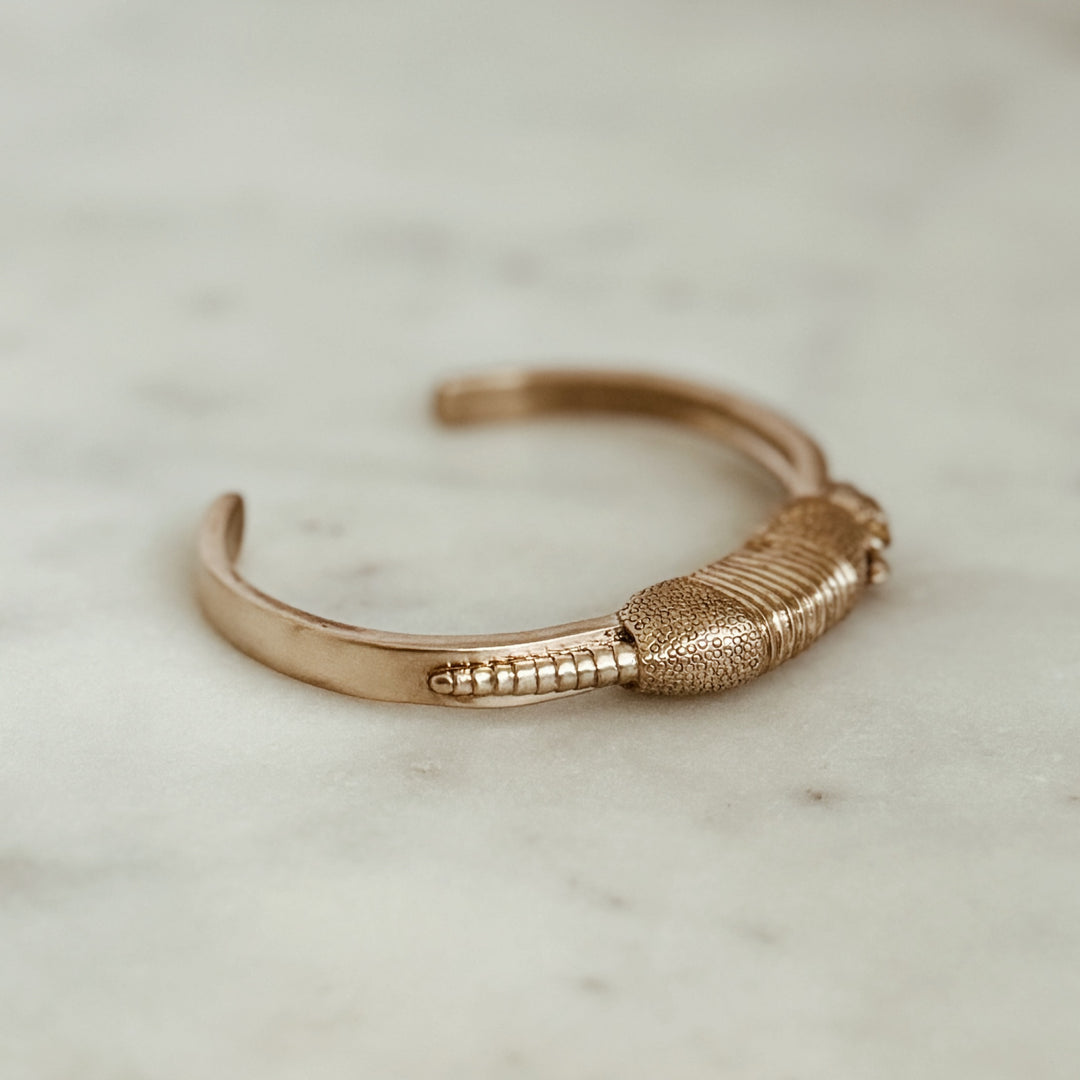 The MIMOSA Handcrafted Armadillo Bracelet in Bronze