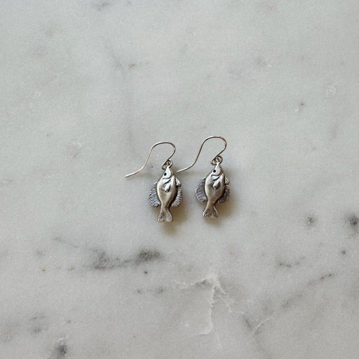 MIMOSA Handcrafted Sac A Lait Fish Earrings in Sterling Silver