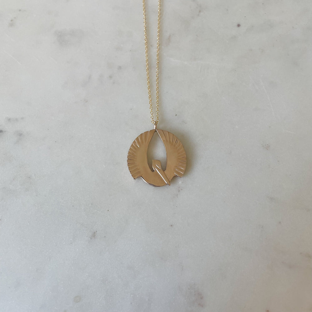 Large Gold Pelican Bird Necklace | MIMOSA Handcrafted