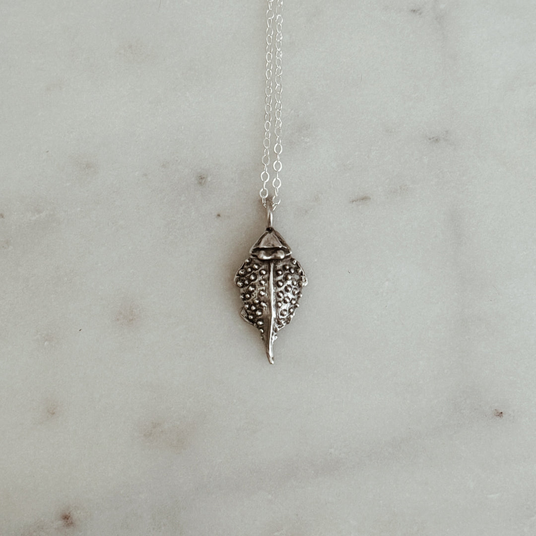 The MIMOSA Handcrafted Horned Toad Pendant in Sterling Silver