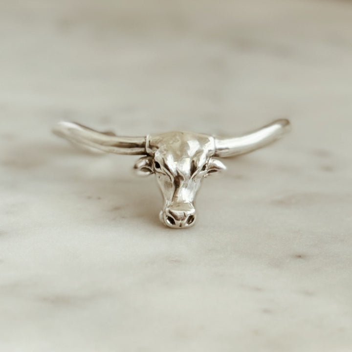 The MIMOSA Handcrafted Longhorn Cuff in Sterling Silver