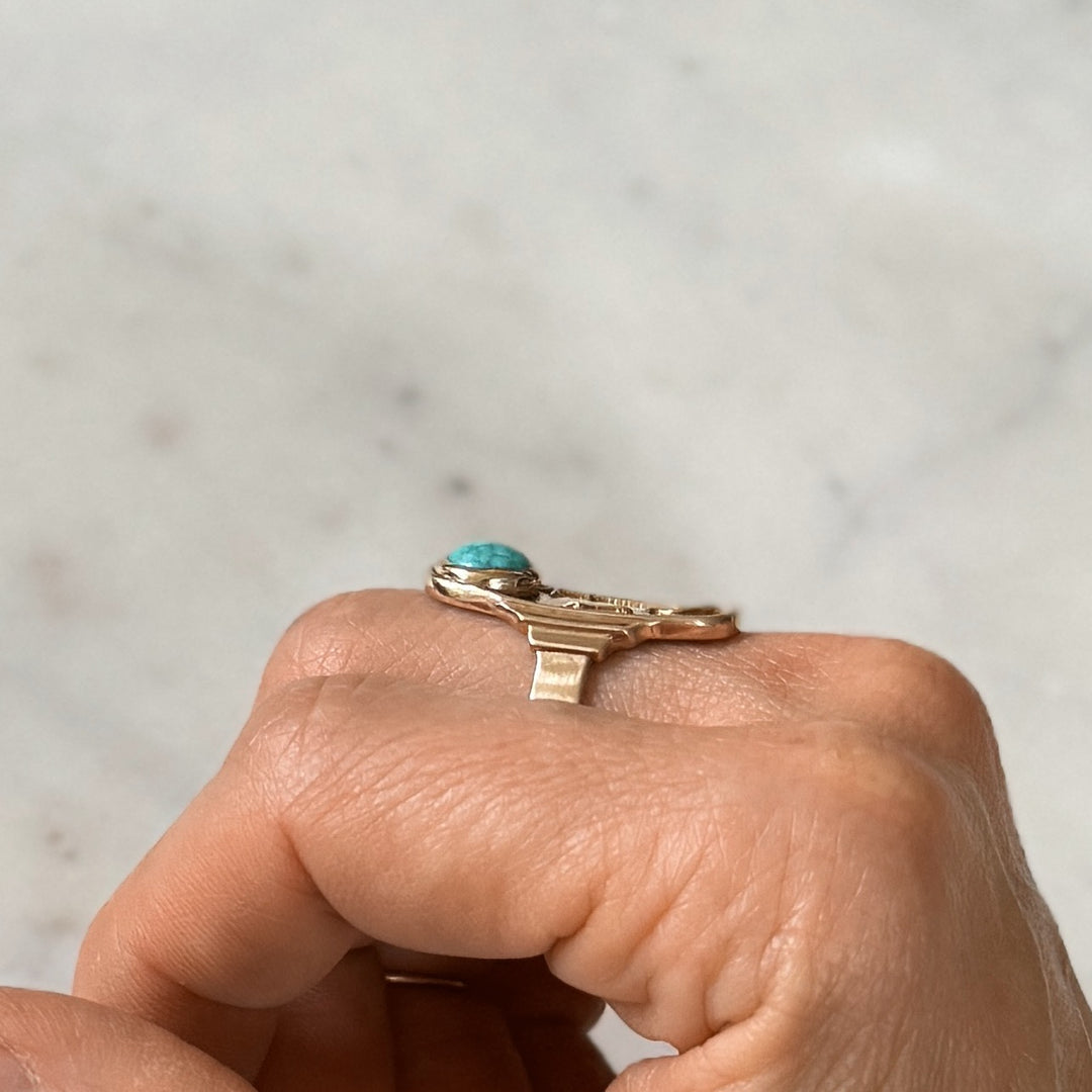 Bronze Louisiana Wild Ring with Turquoise from MIMOSA Handcrafted