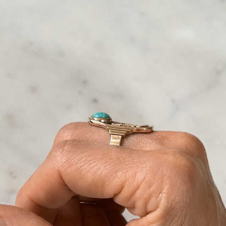 Bronze Louisiana Wild Ring with Turquoise from MIMOSA Handcrafted