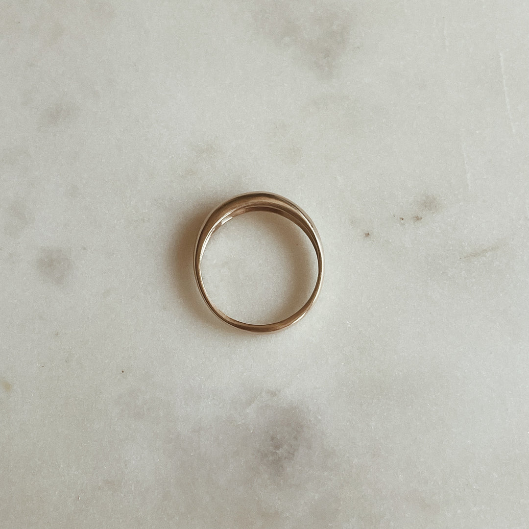 Dainty Dome Ring in 14K Gold