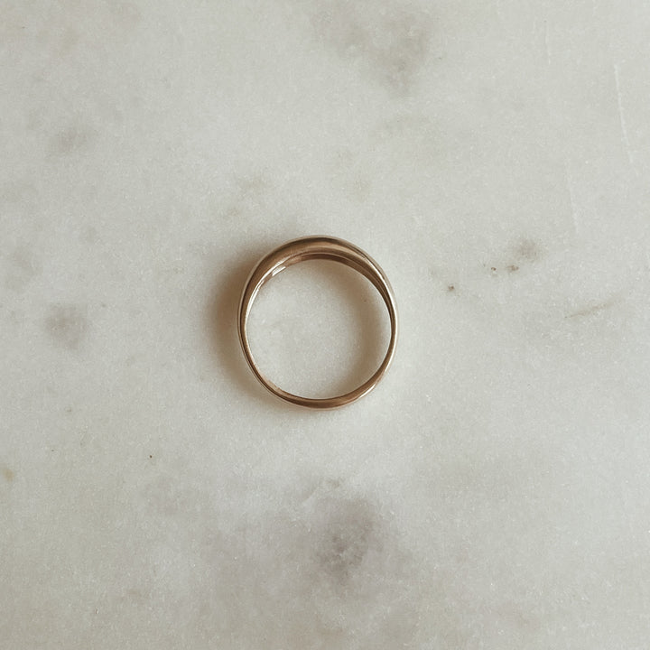 Dainty Dome Ring in 14K Gold