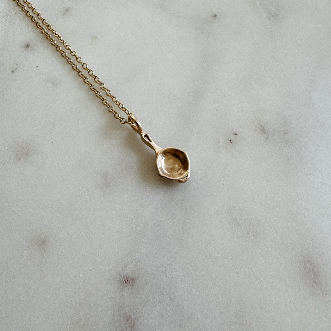 Cast Iron Skillet Pendant in Bronze | MIMOSA Handcrafted 