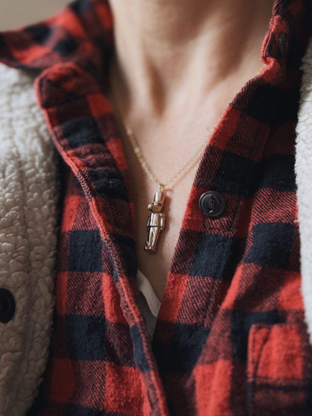 nutcracker necklace in bronze