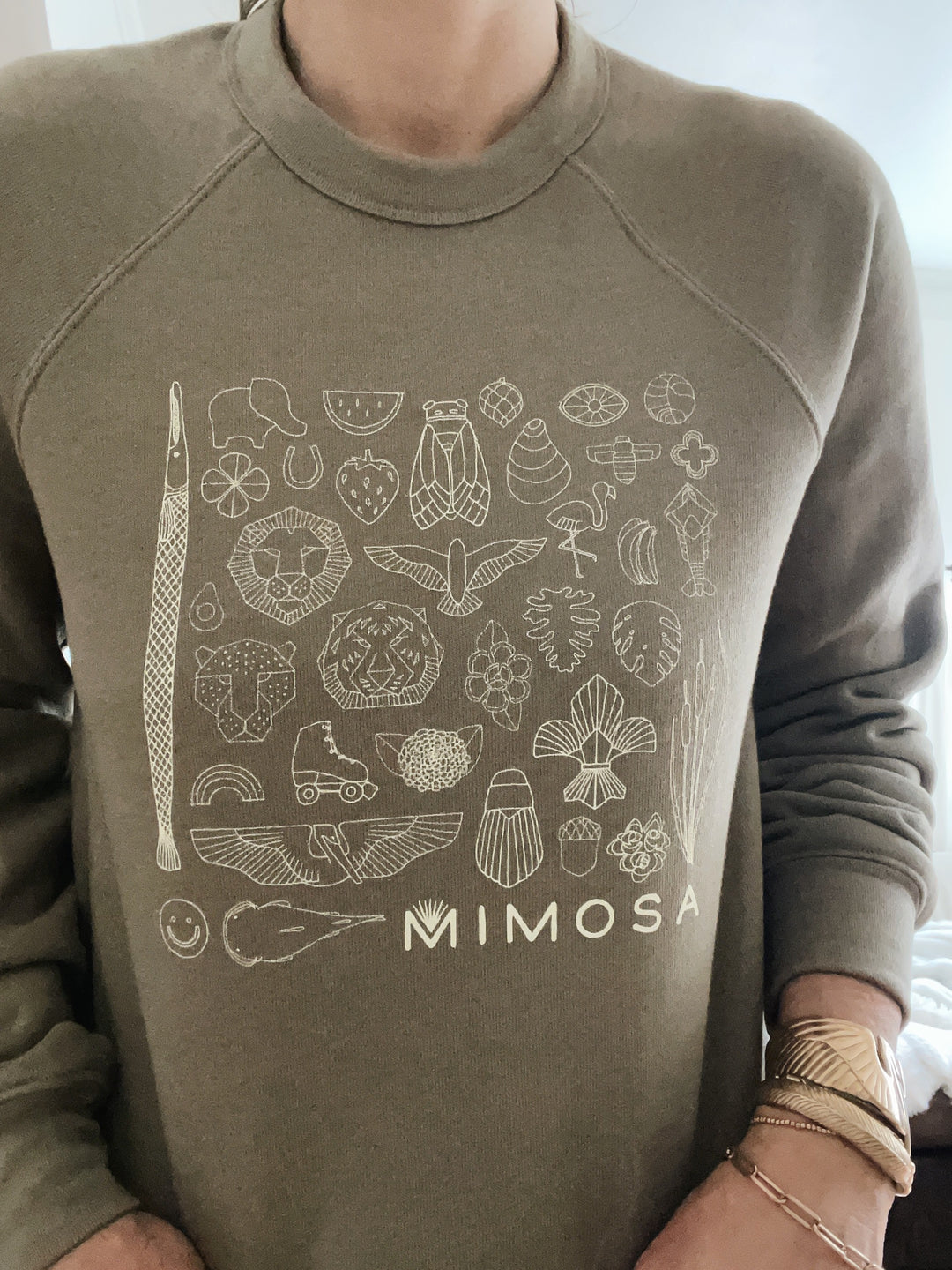 MIMOSA Handcrafted Sweatshirt Featuring Jewelry Designs