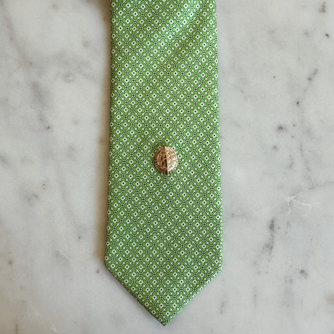 MIMOSA Handcrafted Bronze Turtle Pin On A Tie