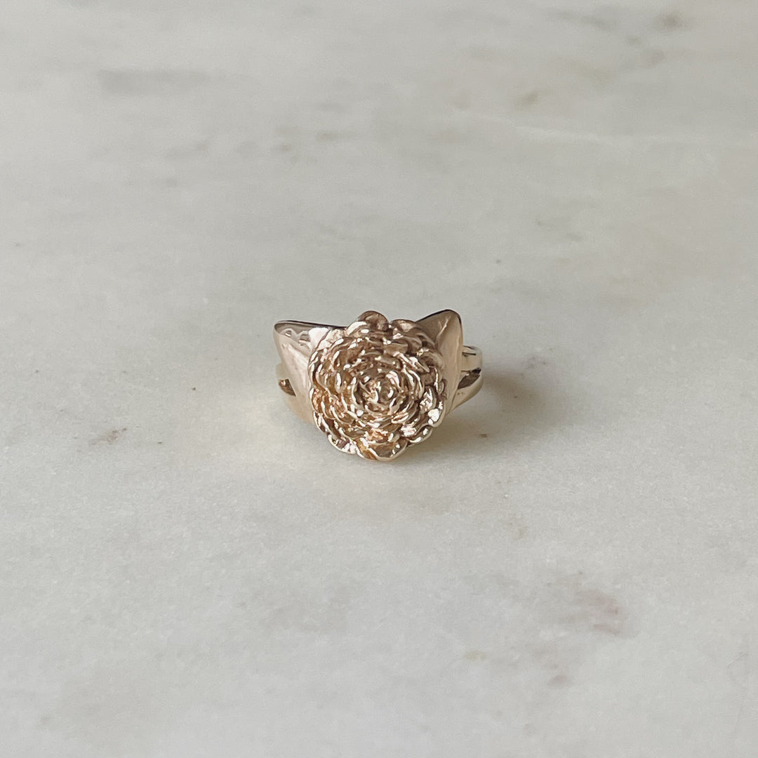 Gold Camellia Flower Ring | MIMOSA Handcrafted
