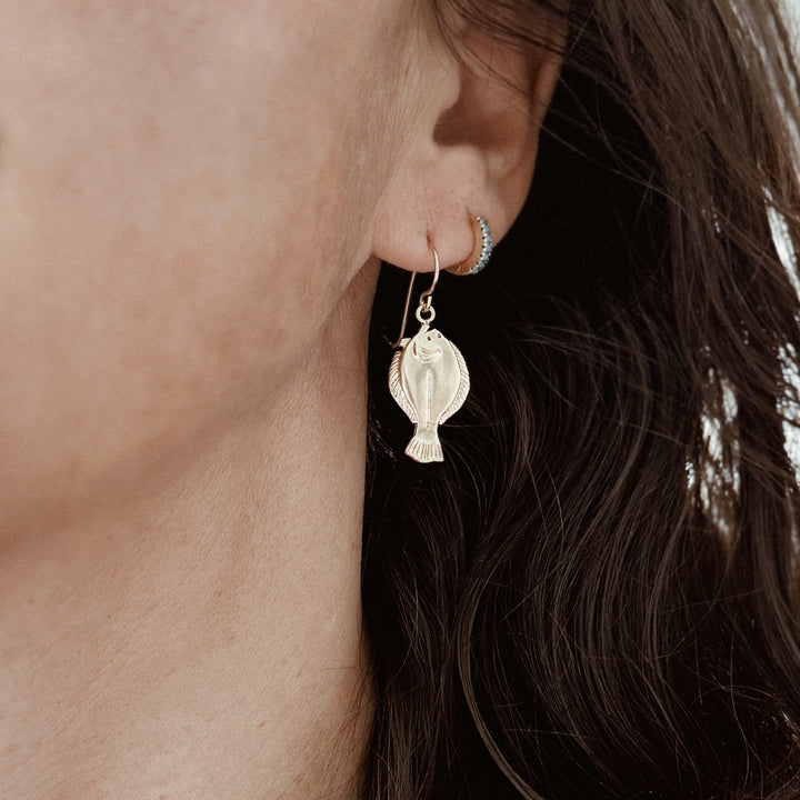 MIMOSA Handcrafted Flounder Earrings in Bronze